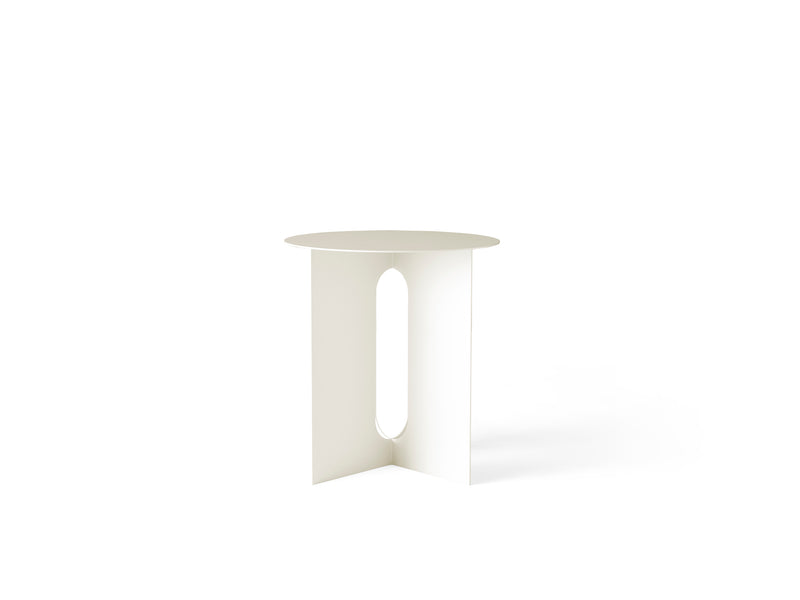 Table d'appoint en marbre Androgyne — Blanc & Emperador blan
