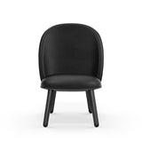 Chaise lounge Ace en chêne noir — Cuir Noir
