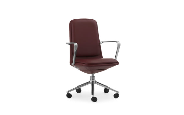 Chaise de bureau Off Low 5W — Bordeau avec coussin