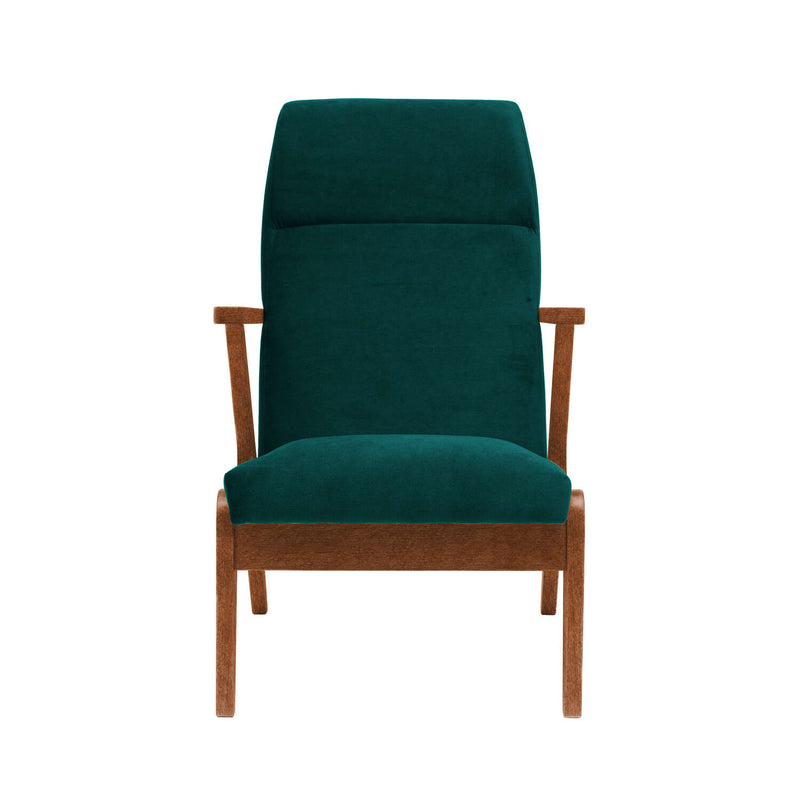 Fauteuil Apollo - Velvet Line — Walnut stain & Hunter Green