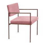 Fauteuil Cube 55 - Velvet Line — Copper & Rosa with piping
