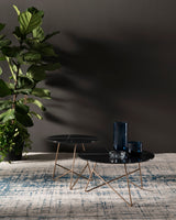 Table basse Ermione en marbre 65cm — Noir & Marron