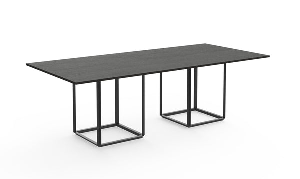 Table de diner Florence rectangulaire — Black Stained Ash w. Black Frame
