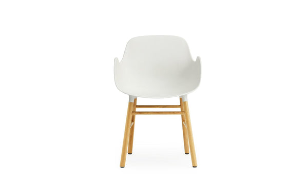 Chaise avec accoudoirs Form Chêne — Blanc