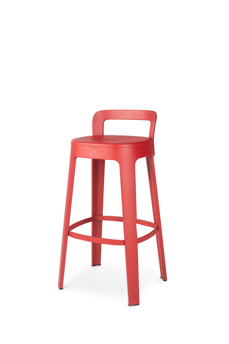 Tabouret Ombra - bar with backrest — Rouge