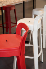 Tabouret Ombra - bar with backrest — Rouge