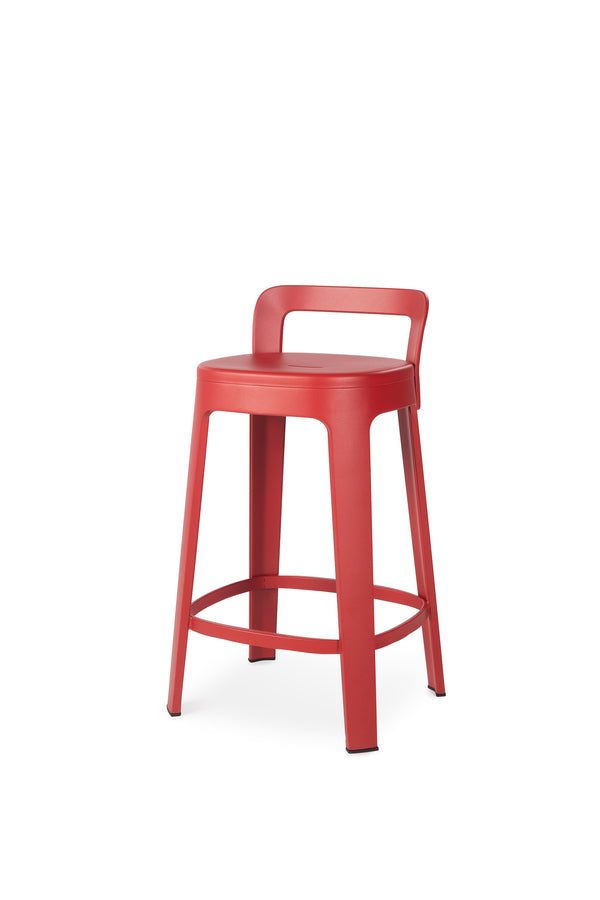Tabouret Ombra - counter with backrest — Rouge