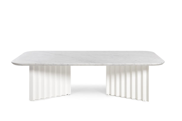 Table basse Plec rectangulaire - large — Marbre Blanc
