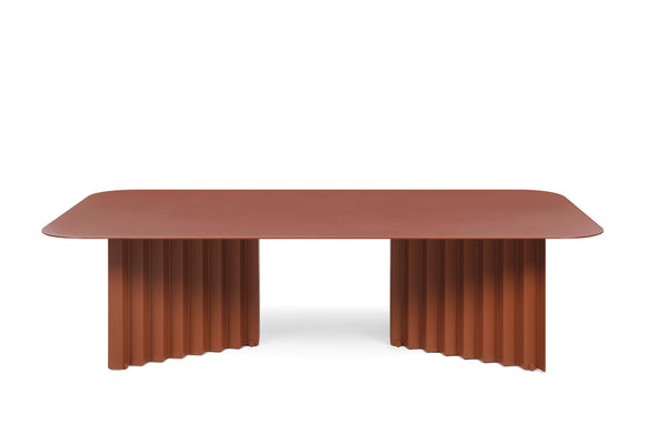Table basse Plec rectangulaire - large — Acier Terracotta