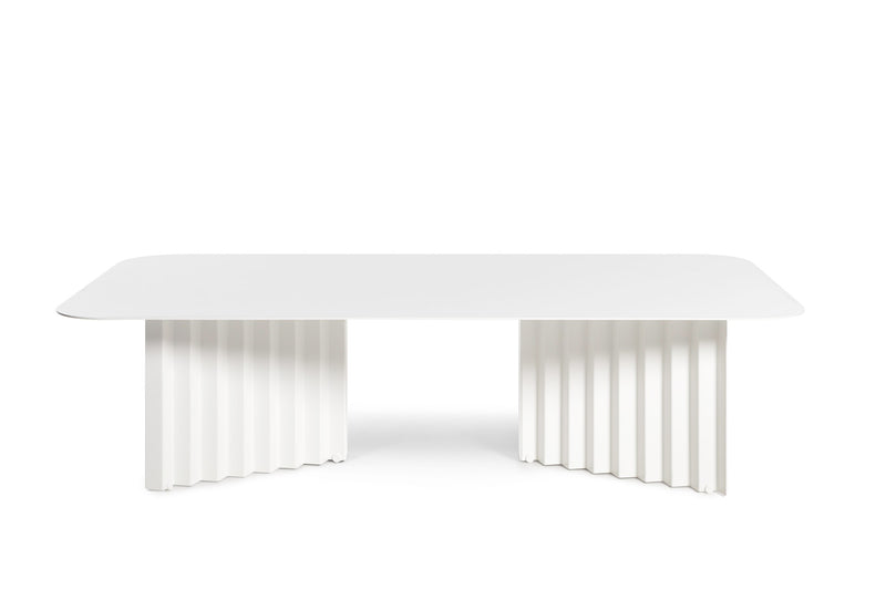 Table basse Plec rectangulaire - large — Acier Blanc