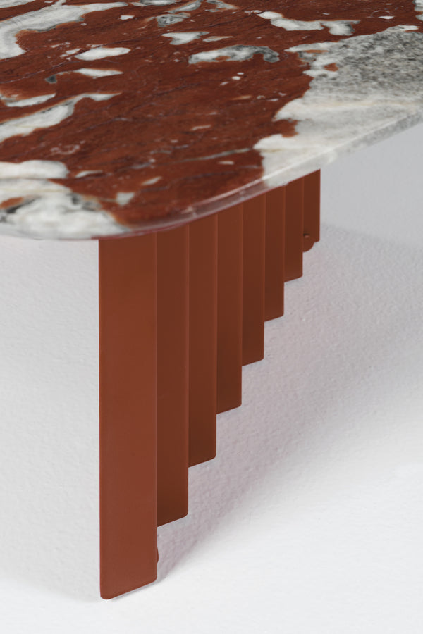 Table basse Plec rectangulaire - medium — Marbre Rouge