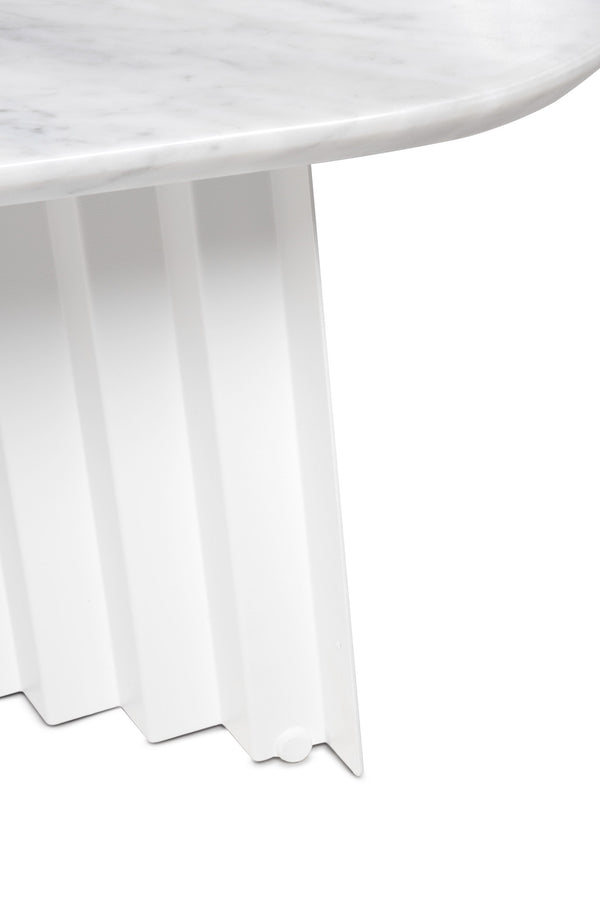 Table basse en marbre Plec — Moyenne Blanc
