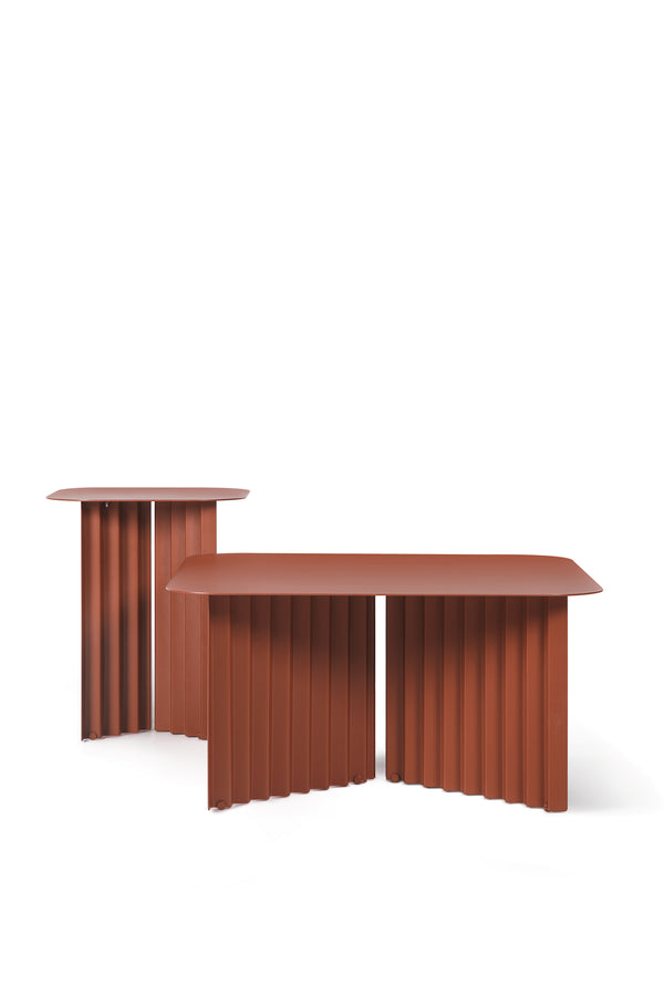 Table basse Plec rectangulaire - medium — Acier Terracotta