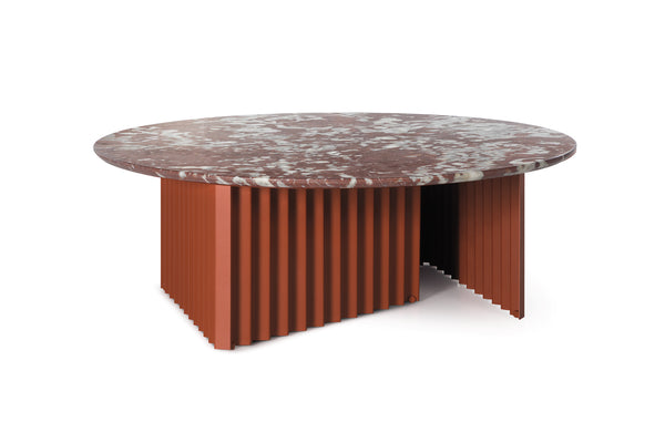 Table basse Plec ronde - large — Marbre Rouge
