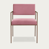 Chaise accoudoirs Cube — Rose, avec passepoil