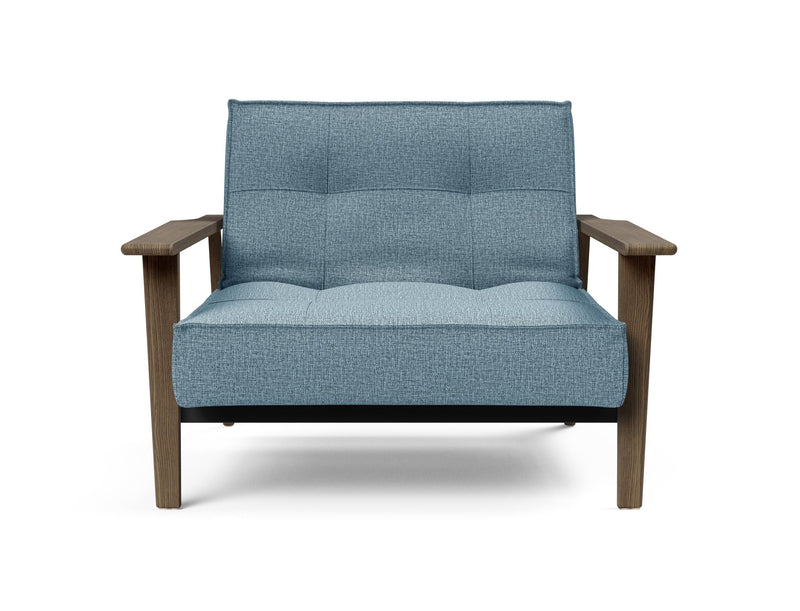 Fauteuil Splitback Chêne foncé Frej  — Bleu clair