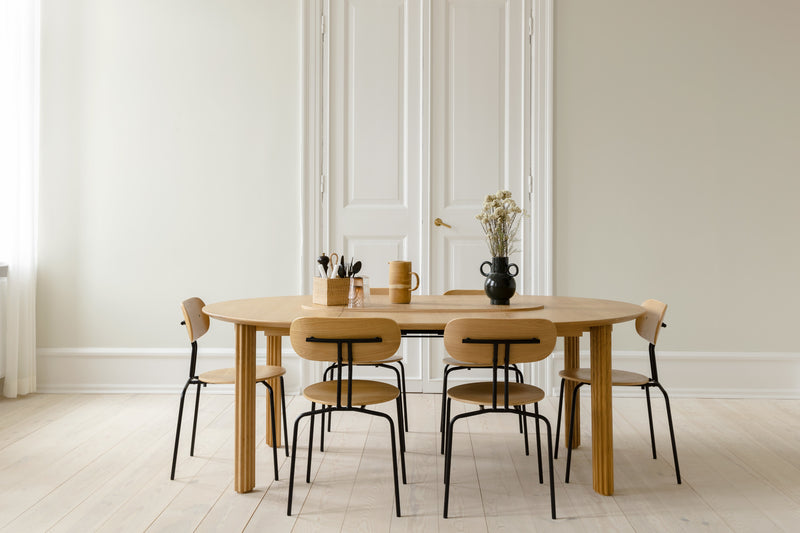 Table de diner Comfort Circle Extension — Chêne clair
