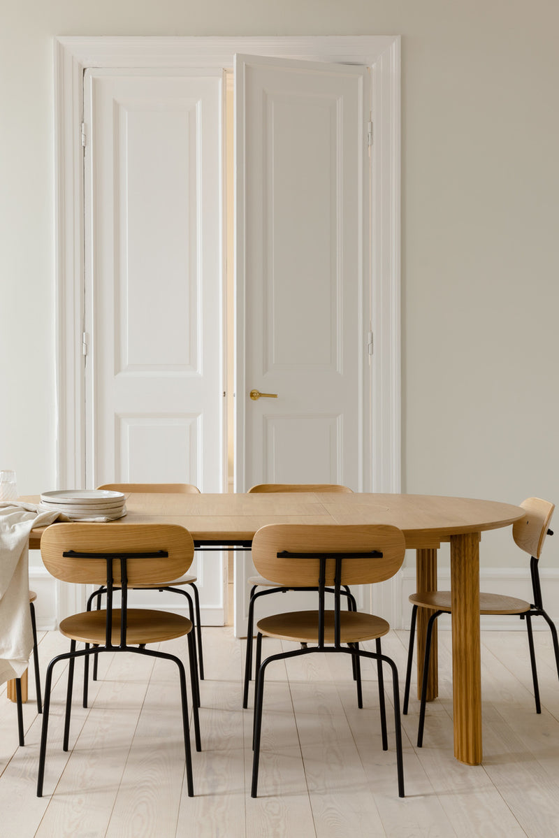 Table de diner Comfort Circle Extension — Chêne clair