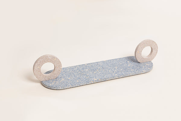 Plateau Otto en céramique recyclée — Rose/Bleu