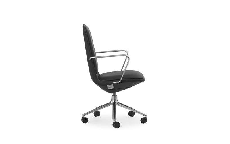 Chaise de bureau Off Low 5W — Noir avec coussin