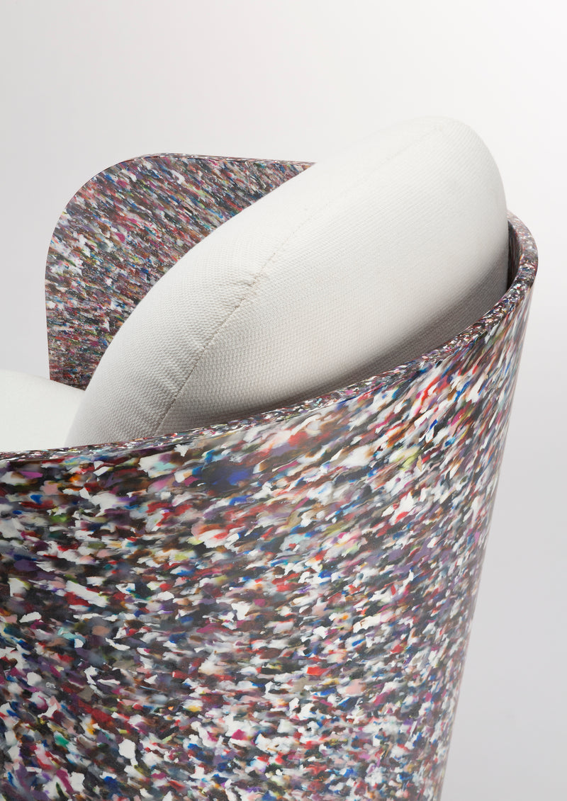 Fauteuil Art en plastique recyclé — Blanc & multicolore