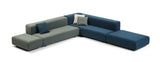 Canapé d'angle Klaster grand format — Gris et Bleu