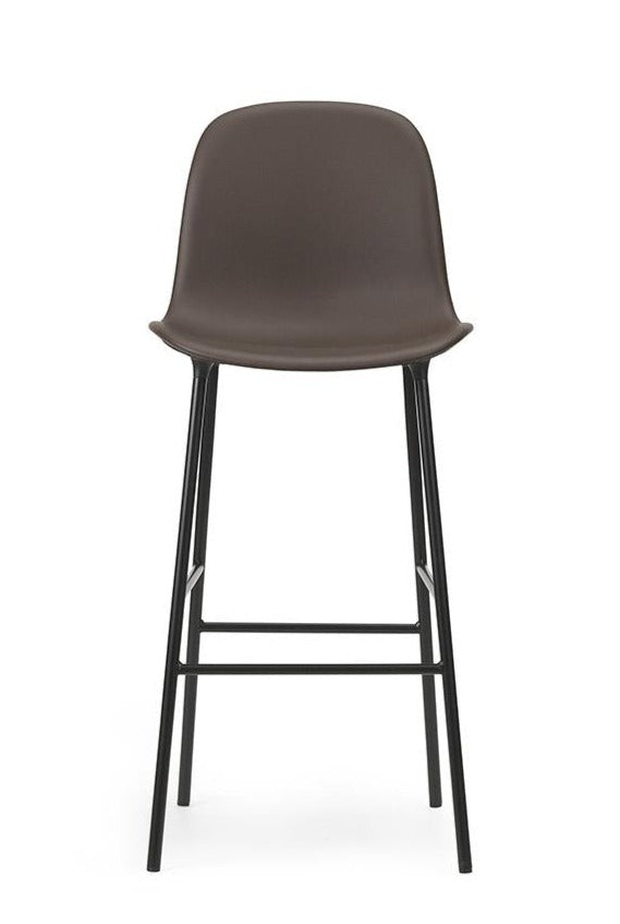 Chaise de bar Form en acier 75cm — Cuir