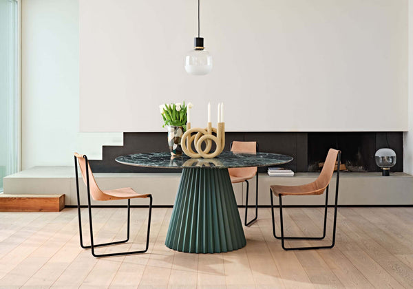 Table de dîner Plissé Ø180cm — Marbre vert