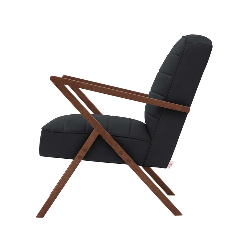 Fauteuil Retrostar - Leather — Walnut stain & Black