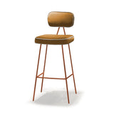 Chaise de bar State — smooth easy clean gingerbread, smooth easy clean shell piping, copper color lacquered metal feet
